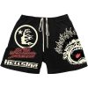 Black Hellstar Logo Vintage Shorts